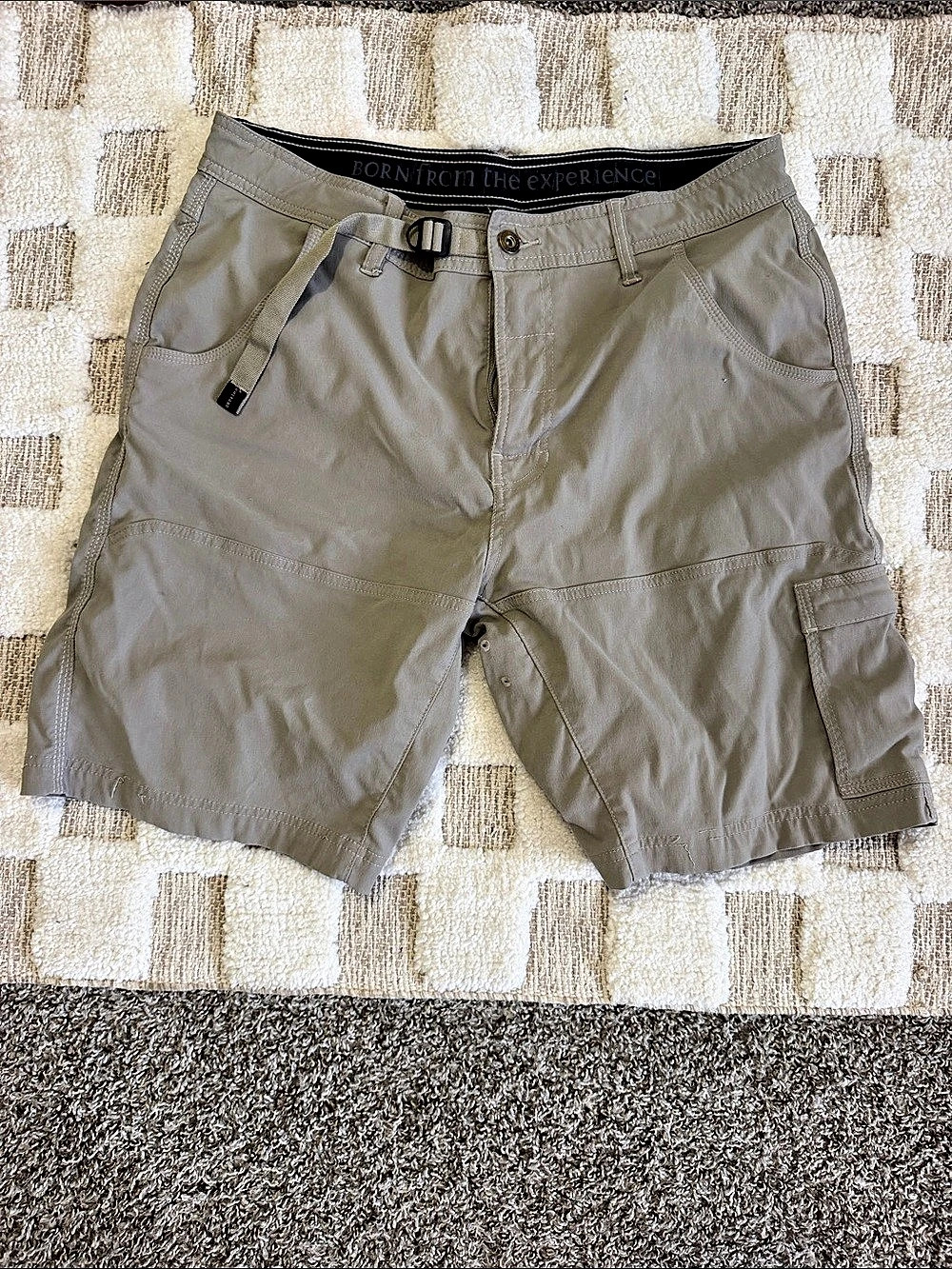 PrAna Born From The Experience Men's Cargo Shorts Gray Waist 36W x 10L